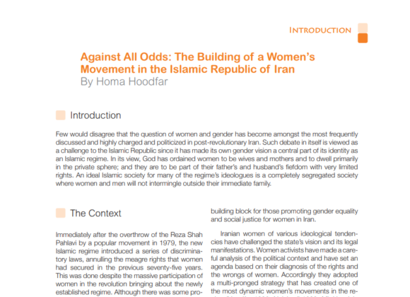 Against All Odds: The Building of a Women’s Movement in the Islamic Republic of Iran